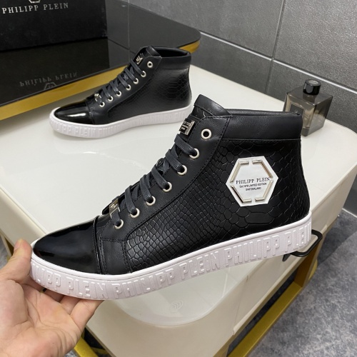 Replica Philipp Plein PP High Tops Shoes For Men #1025016 $85.00 USD for Wholesale