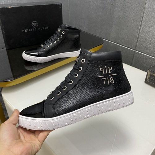 Replica Philipp Plein PP High Tops Shoes For Men #1025018 $85.00 USD for Wholesale