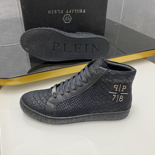 Replica Philipp Plein PP High Tops Shoes For Men #1025019 $85.00 USD for Wholesale