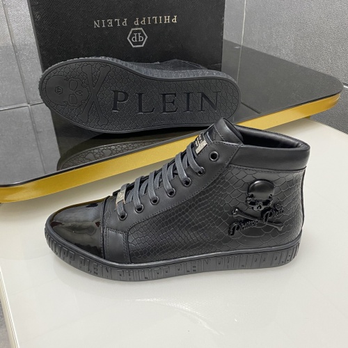 Replica Philipp Plein PP High Tops Shoes For Men #1025028 $85.00 USD for Wholesale