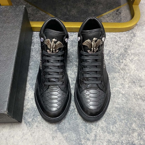 Replica Philipp Plein PP High Tops Shoes For Men #1025029 $85.00 USD for Wholesale