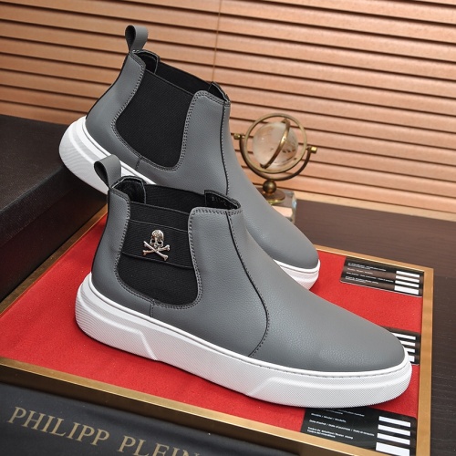 Replica Philipp Plein PP High Tops Shoes For Men #1026176 $88.00 USD for Wholesale