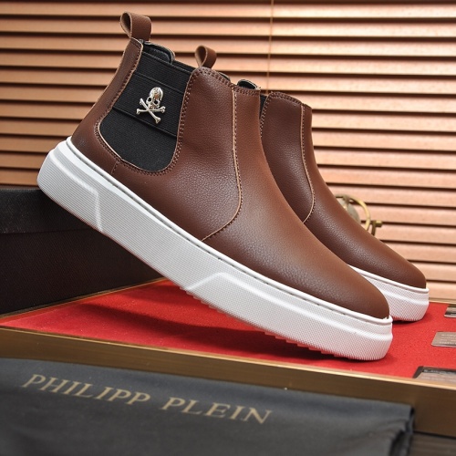 Replica Philipp Plein PP High Tops Shoes For Men #1026177 $88.00 USD for Wholesale