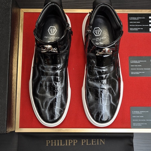 Replica Philipp Plein PP High Tops Shoes For Men #1026189 $88.00 USD for Wholesale