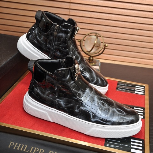Replica Philipp Plein PP High Tops Shoes For Men #1026189 $88.00 USD for Wholesale