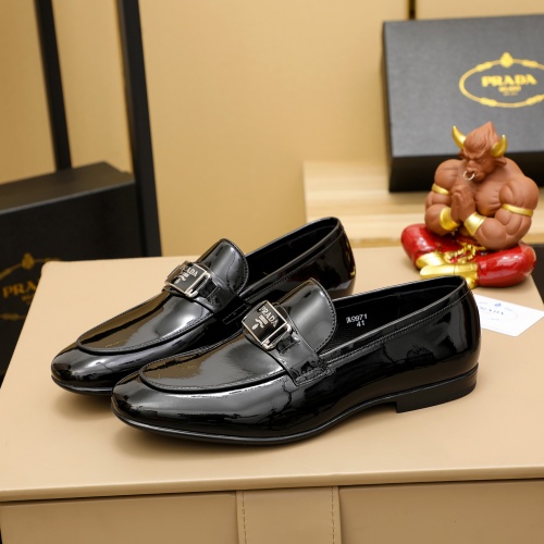 Replica Prada Leather Shoes For Men #1026858 $80.00 USD for Wholesale