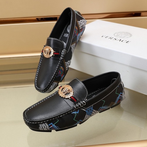 Versace Leather Shoes For Men #1027033 $85.00 USD, Wholesale Replica Versace Leather Shoes