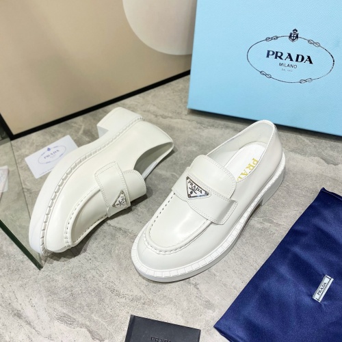 Replica Prada Leather Shoes For Women #1027078 $85.00 USD for Wholesale