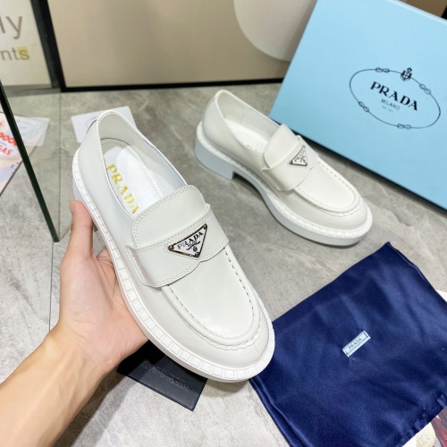 Replica Prada Leather Shoes For Women #1027078 $85.00 USD for Wholesale