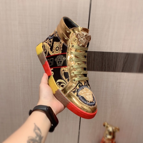 Replica Versace High Tops Shoes For Men #1027965 $76.00 USD for Wholesale