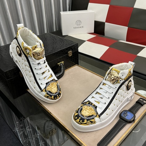 Replica Versace High Tops Shoes For Men #1028725 $76.00 USD for Wholesale
