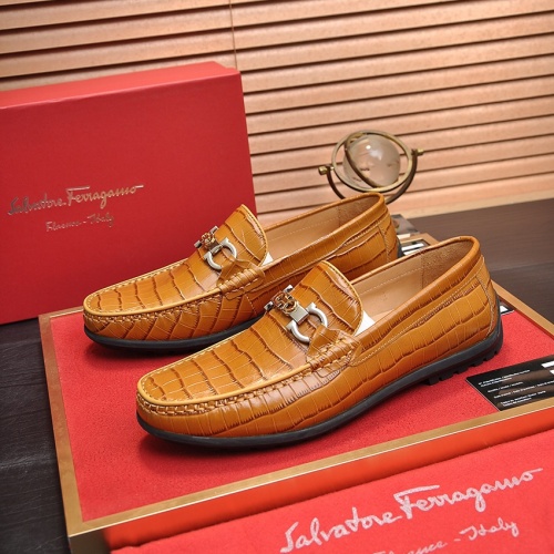 Salvatore Ferragamo Leather Shoes For Men #1028778 $85.00 USD, Wholesale Replica Salvatore Ferragamo Leather Shoes
