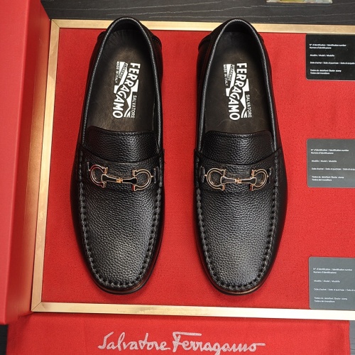 Replica Salvatore Ferragamo Leather Shoes For Men #1028784 $85.00 USD for Wholesale