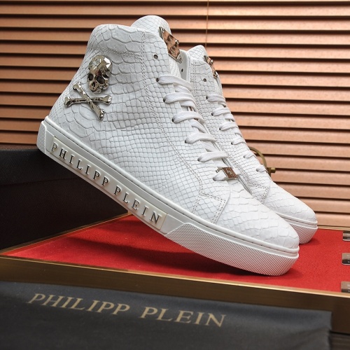 Replica Philipp Plein PP High Tops Shoes For Men #1028789 $88.00 USD for Wholesale