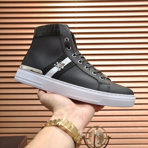 Replica Philipp Plein PP High Tops Shoes For Men #1028792 $88.00 USD for Wholesale