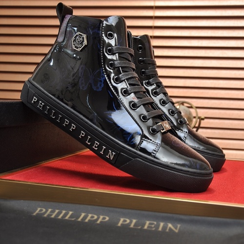 Replica Philipp Plein PP High Tops Shoes For Men #1028798 $88.00 USD for Wholesale