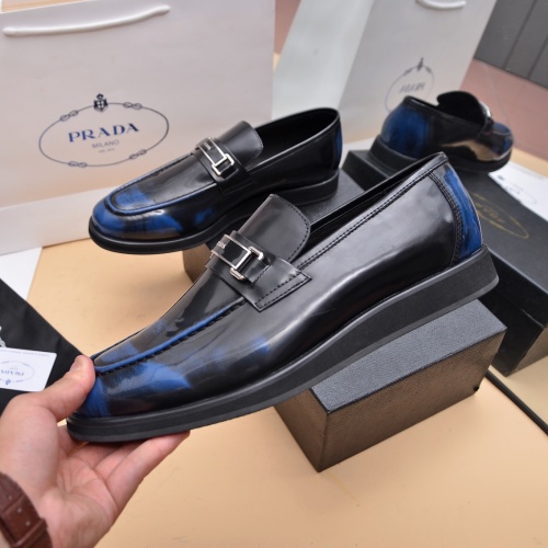 Replica Prada Leather Shoes For Men #1029585 $102.00 USD for Wholesale