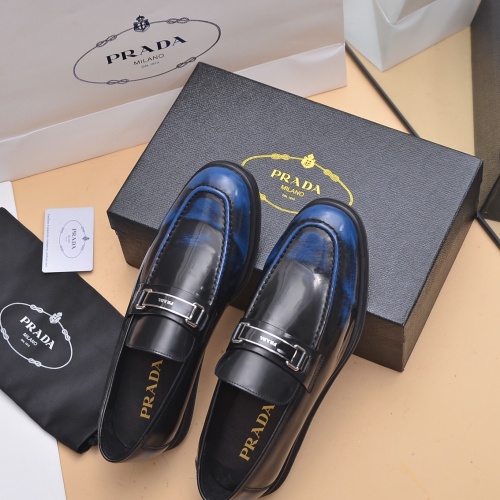 Replica Prada Leather Shoes For Men #1029585 $102.00 USD for Wholesale