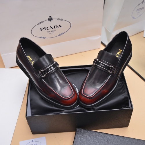 Replica Prada Leather Shoes For Men #1029586 $102.00 USD for Wholesale