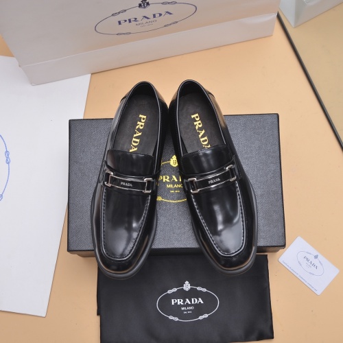Replica Prada Leather Shoes For Men #1029587 $102.00 USD for Wholesale