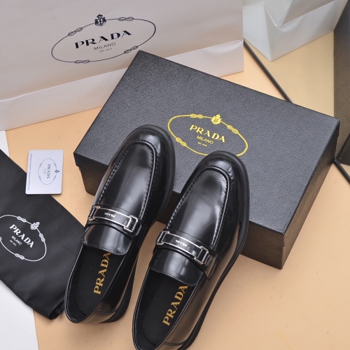 Replica Prada Leather Shoes For Men #1029587 $102.00 USD for Wholesale