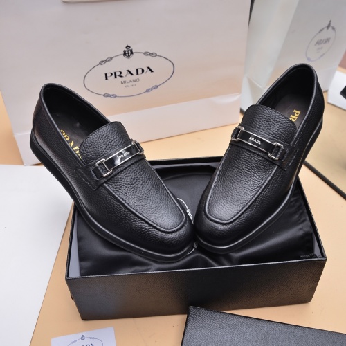 Replica Prada Leather Shoes For Men #1029588 $102.00 USD for Wholesale
