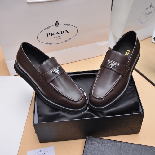 Replica Prada Leather Shoes For Men #1029589 $102.00 USD for Wholesale