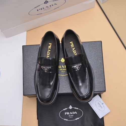 Replica Prada Leather Shoes For Men #1029590 $102.00 USD for Wholesale