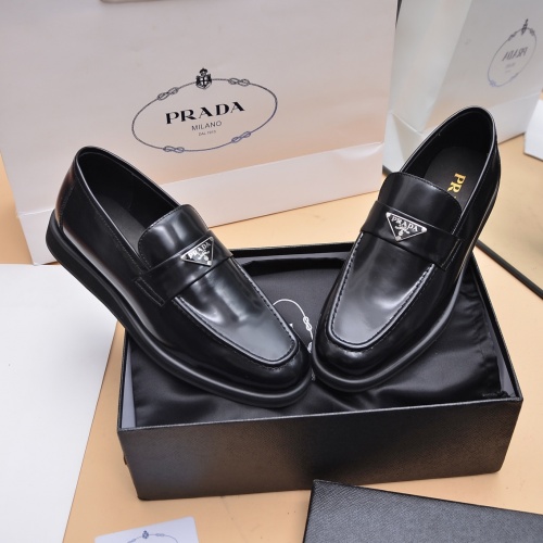 Replica Prada Leather Shoes For Men #1029590 $102.00 USD for Wholesale