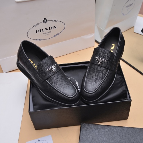 Replica Prada Leather Shoes For Men #1029591 $102.00 USD for Wholesale
