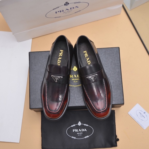 Replica Prada Leather Shoes For Men #1029593 $102.00 USD for Wholesale