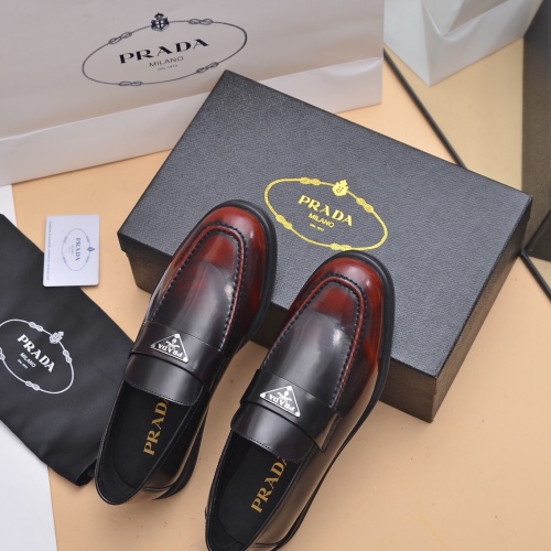 Replica Prada Leather Shoes For Men #1029593 $102.00 USD for Wholesale