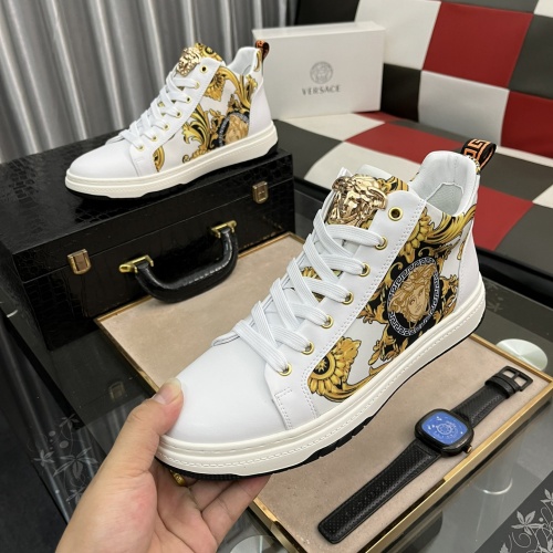 Replica Versace High Tops Shoes For Men #1029758 $76.00 USD for Wholesale