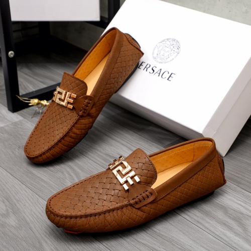 Versace Leather Shoes For Men #1029820 $68.00 USD, Wholesale Replica Versace Leather Shoes