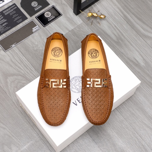 Replica Versace Leather Shoes For Men #1029820 $68.00 USD for Wholesale