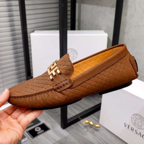 Replica Versace Leather Shoes For Men #1029820 $68.00 USD for Wholesale