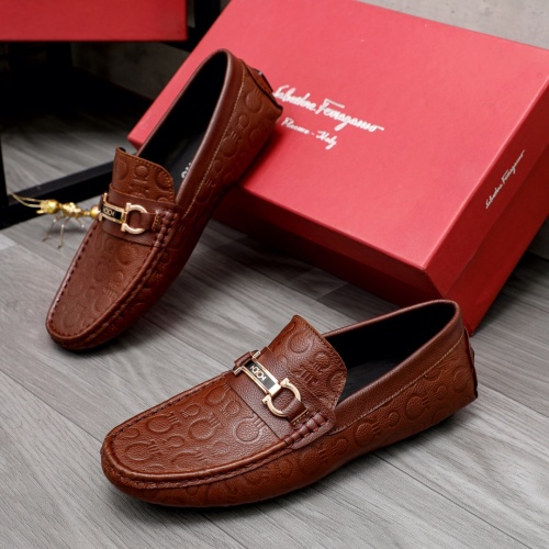 Salvatore Ferragamo Leather Shoes For Men #1029833 $68.00 USD, Wholesale Replica Salvatore Ferragamo Leather Shoes