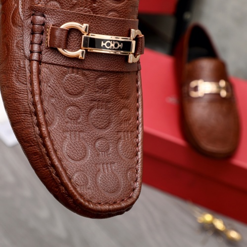 Replica Salvatore Ferragamo Leather Shoes For Men #1029833 $68.00 USD for Wholesale