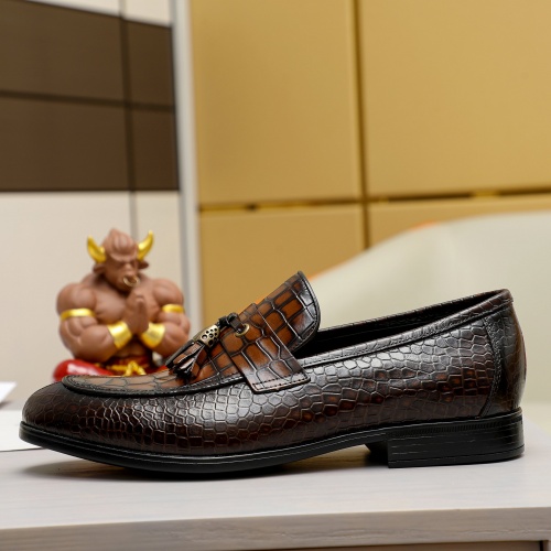 Replica Salvatore Ferragamo Leather Shoes For Men #1029850 $98.00 USD for Wholesale