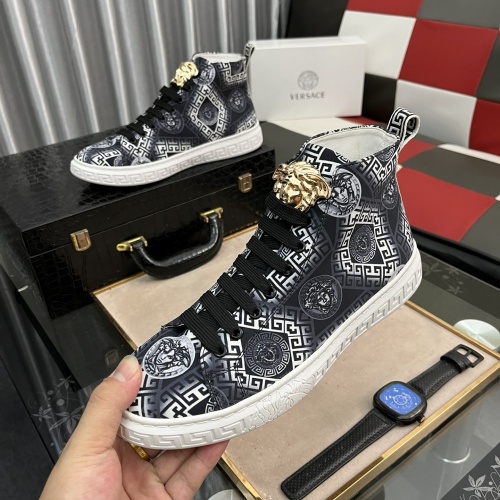 Replica Versace High Tops Shoes For Men #1030922 $76.00 USD for Wholesale
