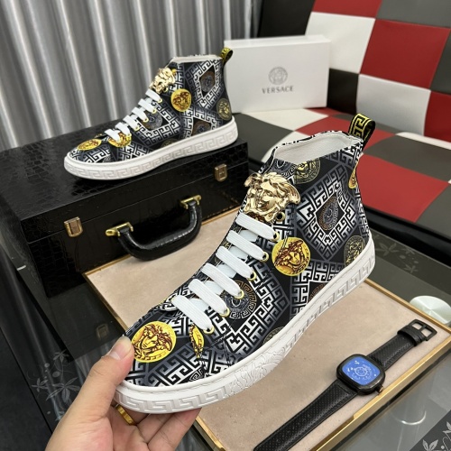 Replica Versace High Tops Shoes For Men #1030923 $76.00 USD for Wholesale