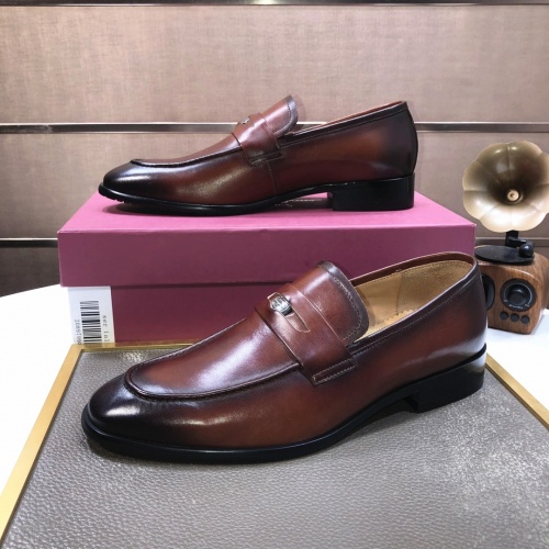 Replica Salvatore Ferragamo Leather Shoes For Men #1031104 $92.00 USD for Wholesale