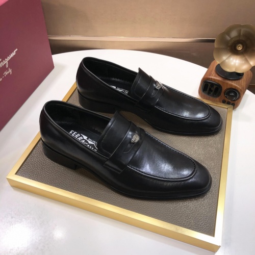Replica Salvatore Ferragamo Leather Shoes For Men #1031105 $92.00 USD for Wholesale