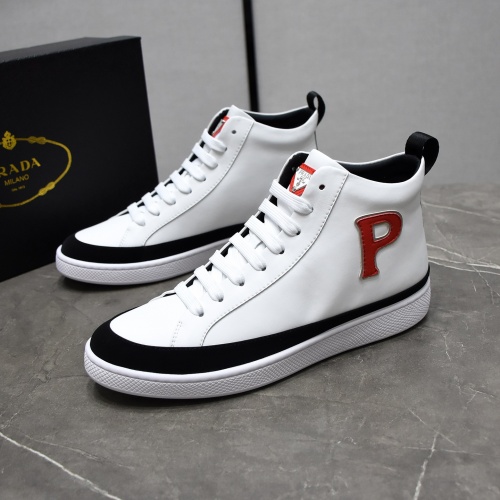 Prada High Top Shoes For Men #1031199 $82.00 USD, Wholesale Replica Prada High Top Shoes