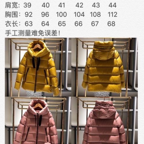 Replica Moncler Down Feather Coat Long Sleeved For Women #1032179 $210.00 USD for Wholesale