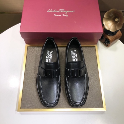 Replica Salvatore Ferragamo Leather Shoes For Men #1033225 $92.00 USD for Wholesale