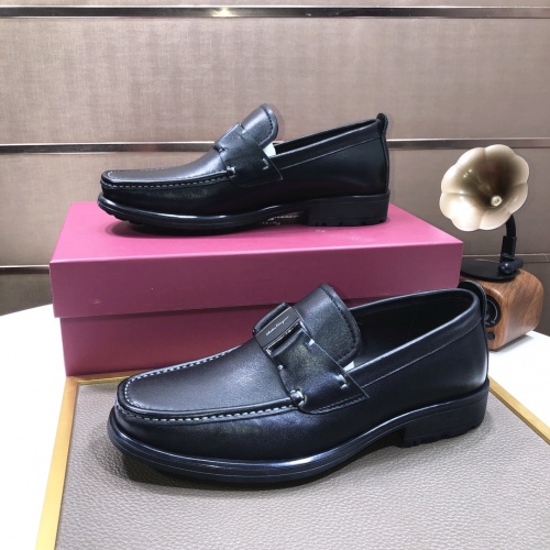 Replica Salvatore Ferragamo Leather Shoes For Men #1033225 $92.00 USD for Wholesale