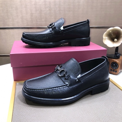 Replica Salvatore Ferragamo Leather Shoes For Men #1033228 $92.00 USD for Wholesale