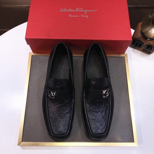 Replica Salvatore Ferragamo Leather Shoes For Men #1033233 $92.00 USD for Wholesale