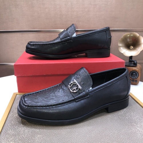 Replica Salvatore Ferragamo Leather Shoes For Men #1033233 $92.00 USD for Wholesale
